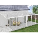 Pergola / carport adosse - abri de voiture - cazeboo - kleo - 8x3m - blanc - aluminium - 24m - toit ...