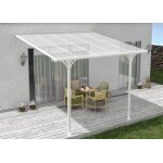 Pergola / carport adosse - abri de voiture - cazeboo - kleo - 3x3m - blanc - aluminium - 9m - toit ...