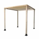 Pergola de jardin en bois trait pour extrieur chillvert corinto auvent 4 poteaux 255x255x225 cm blanc ...