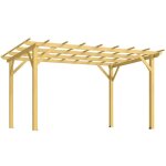 Pergola de jardin exterieur 3 x 4 m - outsunny - pergola en bois - pour plantes grimpantes - bois naturel ...