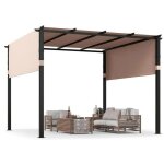 Pergola jardin extrieur 3x3m - relax4life - auvent rglable et rtractable - tonnelle de jardin - toile ...