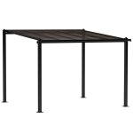 Pergola jardin ext�rieur - outsunny - en aluminium 3 x 3 m - toit en polycarbonate imperm�able et syst�me ...