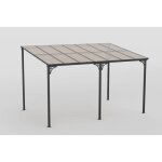 Pergola jardin extrieur - relax4life - 4x3m - toit inclin en polycarbonate impermable - cadre en mtal ...