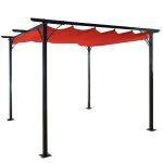 Pergola de jardin avec toit coulissant pavillon 35x35m couleur terracotta protection uv 50 + 04 0008114 ...