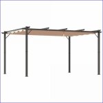 Pergola - outsunny - 3x4 m toit tissu ajustable aluminium - gris