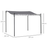 Pergola pavillon de jardin abri tente mtal gris 297x297cm pour jardin terrasse balcon