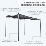 Pergola pavillon de jardin auvent m�tal gris 297x297cm jardin terrasse balcon