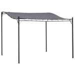 Pergola pavillon de jardin auvent m�tal gris 297x297cm jardin terrasse balcon