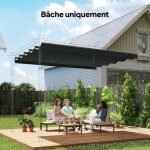 Pergola toile de toit tonnelle r�tractable de 3 x 3m gris