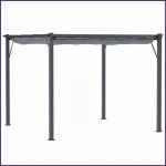 Pergola � toit coulissant - outsunny - aluminium 3x3m - gris fonc� &amp charbon
