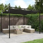 Pergola - vidaxl - anthracite - toit r�tractable - r�sistante aux uv - aluminium et acier