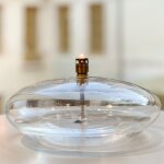 Peri design lampe  huile galet - glass / gold - taille l - 18x9 cm