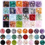 Perles en pierre naturelle 24 couleurs pierres irr�guli�res perles en vrac pour la fabrication de bijoux ...
