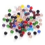 Perles en verre rondelle 6mm 100pcs / sac