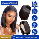 Perruques bob droites de 12 pouces perruques bob en cheveux humains sans colle perruques synth�tiques ...