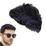 Perruques courtes et lisses noires pour homme cheveux naturels style cosplay dcontract label