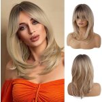Perruques longues et droites en cheveux synthtiques blonds dgrads pour femmes avec des pointes de ...
