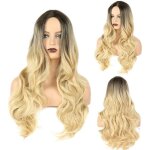 Perruque longue ondule blonde - amoune - 66cm - sans parabne - femme