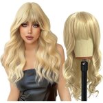 Perruque longue ondule synthtique avec frange un look glamour et naturel pour le cosplay les ftes ...