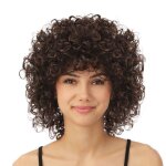Perruque mi - longue fris�e - ptit clown - ptit clown - marron - mi - longue - carnaval / halloween / ...