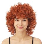Perruque - ptit clown - 23983 - mi - longue fris�e - roux (orange) - carnaval / halloween / cosplay