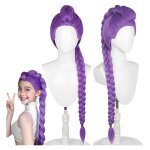 A perruque violet perruque violette tresses pour enfants et adultes perruques dguisement hunter coiffures ...