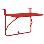 Vendre � perte - table de balcon suspendue pliable rectangulaire rouge 60x40 cm acier 39783