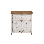 Petit buffet blanc en pin massif bross� bastille