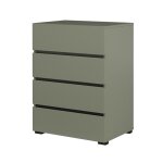 Petit buffet havana ? 4 tiroirs ? vert sauge ? design moderne et compact