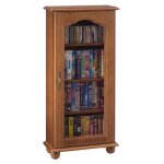 Petit meuble vitrine - chne - 1 porte vitre - 6 niches - 5 etagres rglables - 494x1058 cm