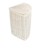 Petit panier  linge dangle blanc avec doublure blanche