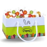 Petit panier de p�ques garni de 25 lindor assortis: blanc pistache caramel lait orange et double chocolat ...