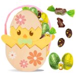 Petit panier poussin garni dun assortiment de 35 chocolats de p�ques: papillotes r�villon poussin et ...