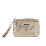 Petit porte - monnaie pochette femme su�de iris� dor�
