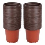 100 pots de semis plastique 10 cm x 87 cm - rond marron perc�s r�utilisables