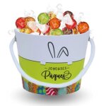 Petit seau de p�ques garni de 20 lindor assortis (blanc pistache caramel lait orange double chocolat) ...
