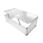 Petit serre de jardin froide  2 couvercles 110x55x41 cm aluminium blanc serre fleurs facile  assembler ...