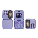 Petit t�l�phone portable 177 pouces t�l�phone portable pliable double carte sim cadran rapide lampe de ...