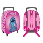 Petit trolley rose maternelle lilo et stitch disney 31cm cartable à roulettes Petit trolley rose maternelle lilo et stitch disney 31cm cartable à roulettes