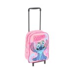 Petit trolley sac  dos  roulettes stitch rose 31cm disney