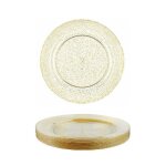 Petites assiettes rondes paillet�es dor�es 18cm x6