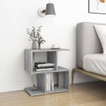 Petite commode - lot de 2 tables de chevet - gris tables de chevet 2pcs gris b�ton 50x30x515cm - bois ...