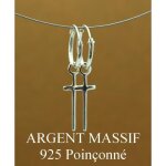 Petites croles en argent massif 925 boucles doreilles anneaux avec croix pendante 1cm 12mm