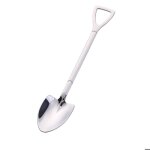 Petite cuillre en inox argent en forme de pelle de chantier