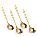 Petite louche dor�e de 8 pouces en acier inoxydable sus304 pour servir la soupe la sauce lot de 4