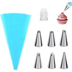 Poche à douilles - 30 cm - lavable - 6 douilles en inox - pâtisserie Poche à douilles - 30 cm - lavable - 6 douilles en inox - pâtisserie
