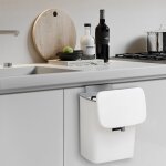 Petite poubelle murale pliante avec couvercle - 9 litres - matriau pp - 26 * 16 * 29. 5cm - blanc - ...