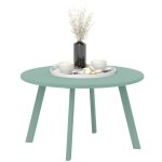 Petite table basse - outsunny - ronde - avec patins antid�rapants - cadre en m�tal - pour jardin terrasse ...