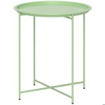 Petite table basse - outsunny - ronde - plateau amovible avec bord relevé pieds pliables - cadre en acier ... Petite table basse - outsunny - ronde - plateau amovible avec bord relevé pieds pliables - cadre en acier ...