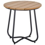Petite table basse ronde - outsunny - cadre en acier - table de jardin pour balcon balcon terrasse salon ...